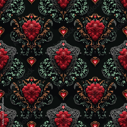 seamless pattern with hearts