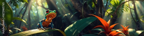 colorful rainforest poison dart frog