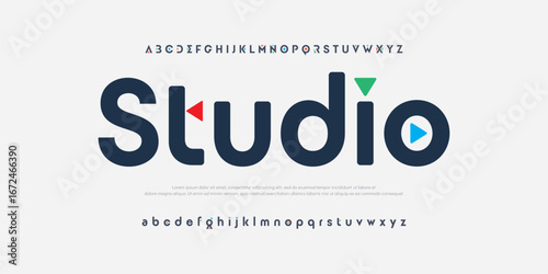 Modern rounded font with vibrant colors, ideal for kids, games, and fun branding. Typography sport, simple, technology, fashion, digital, future creative logo font. vector illustration
