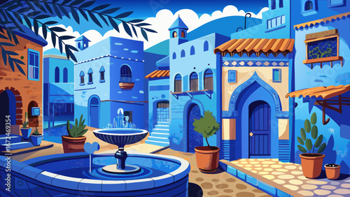 Chefchaouen’s public water outlet sits quietly between a restaurant and a traditional home. Painted blue, it embodies community spirit, Moroccan culture, and the charm of everyday life in this mystica