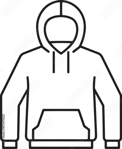 Rapper Hoodie Minimal Line Icon