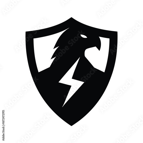 silhouette of a falcon face merged with star shape