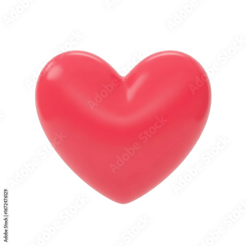 Red heart emoji symbolizing love and affection on a transparent background for romantic expression