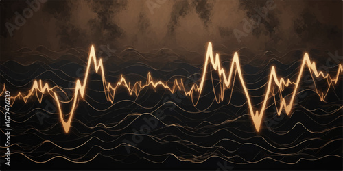 Vector graphic of an EKG heartbeat on a medical monitor with a red heart, symbolizing the pulse of love and health
