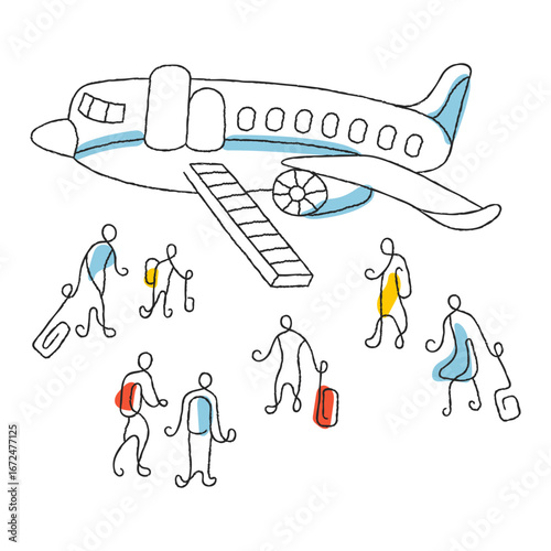 People before boarding the plane