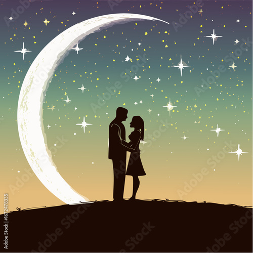 moonlit promise silhouettes crescent glow