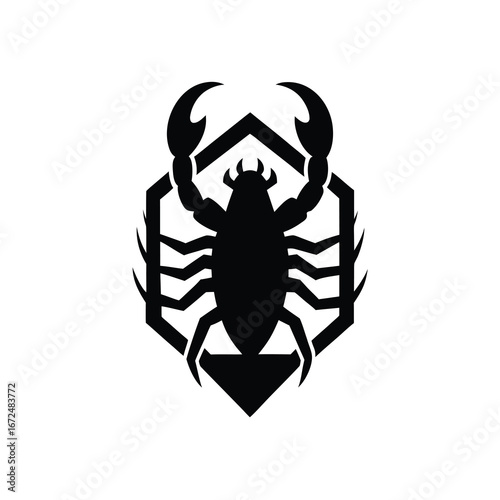 silhouette of a scorpion with raised tail inside