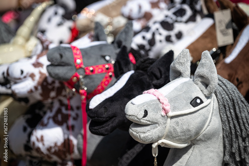 Toy horse heads for hobbyhorsing