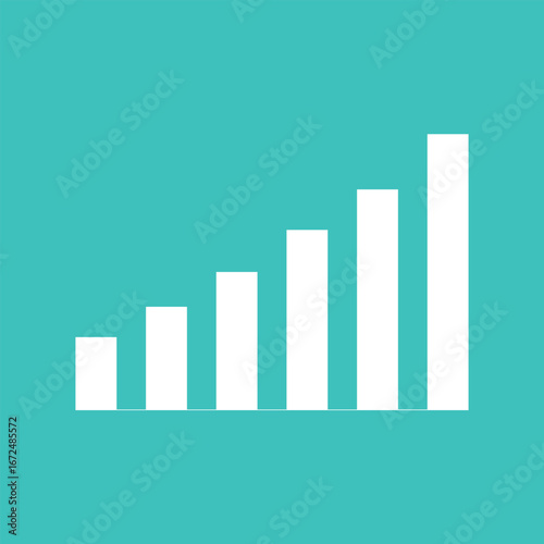 Ascending bar chart representing growth and positive trend