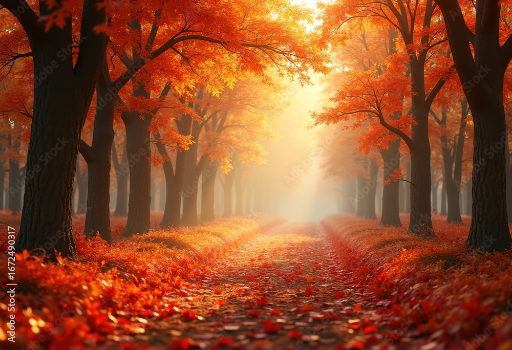 Fototapeta premium vibrant fall foliage rich colors organic textured background autumn leaves nature scenic beauty, green, yellow, orange, brown, landscape, flora, plant