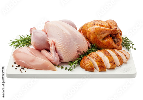 raw chicken breast with vegetables