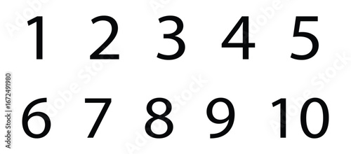 Set of numbers. Number circles set 1 to 10. Set of Round 1-10 numbers icon for education. Bullet point number icons collection 1-10. Numeral typographic line and flat icons set. Vector illustration.