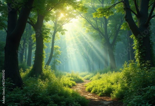 vibrant forest canopy dappled sunlight nature diversity greenery lush flora woodland serenity, leaves, trees, branches, shade, undergrowth, landscape, scenic