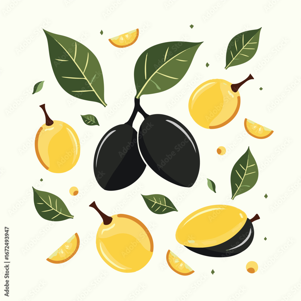 Obraz premium Fresh Mango Fruit Vector Illustrations