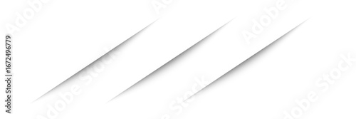 Paper sheet shadow effect. 3D line edge shape. Transparent realistic sheet dividers. Web banner vector drop soft shadows.