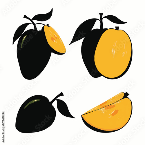 Sweet Marang Fruit Vector Illustration with Leaves"