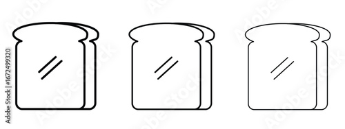 White bread icon in outline stroke style symbol.