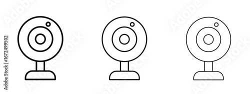 Web camera icon in outline stroke style symbol.