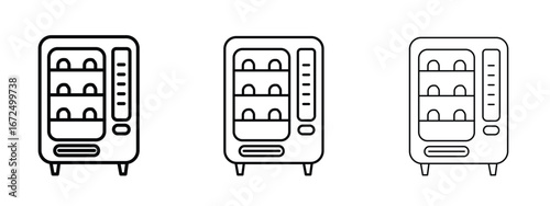 Vending machine icon in outline stroke style symbol.