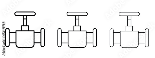 Valve icon in outline stroke style symbol.