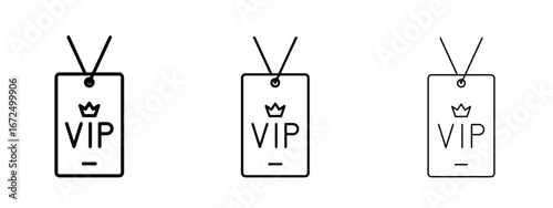 VIP icon in outline stroke style symbol.