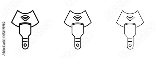 Ultrasound icon in outline stroke style symbol.