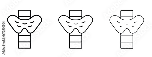 Thyroid icon in outline stroke style symbol.