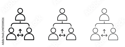 Third party icon in outline stroke style symbol.
