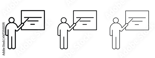 Teaching icon in outline stroke style symbol.