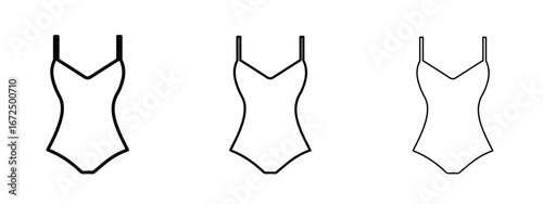 Swimsuit icon in outline stroke style symbol.