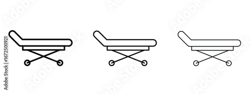 Stretcher icon in outline stroke style symbol.