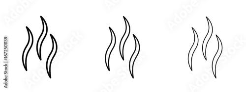 Smoke steam silhouette icon in outline stroke style symbol.