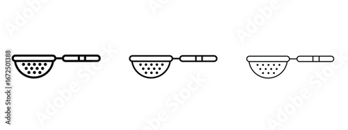 sieve icon in outline stroke style symbol.