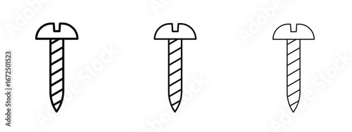 Screws icon in outline stroke style symbol.