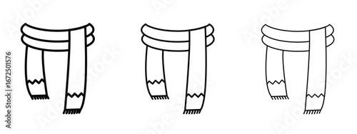 Scarf icon in outline stroke style symbol.