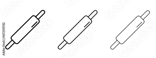 Rolling pin icon in outline stroke style symbol.