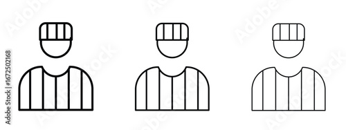 Prisoner icon in outline stroke style symbol.