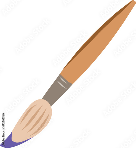 Hand drawn vector illustration of brush for painting, cartoon style