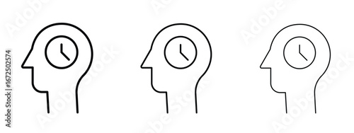 Patience icon in outline stroke style symbol.