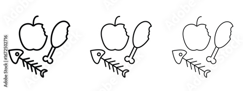 Organic waste icon in outline stroke style symbol.