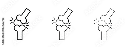 Osteoporosis icon in outline stroke style symbol.