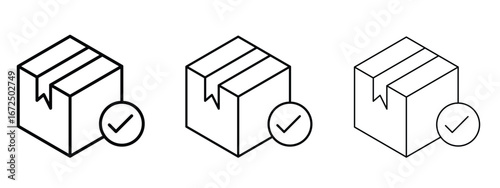 Order receive icon in outline stroke style symbol.