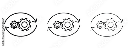 Operation icon in outline stroke style symbol.