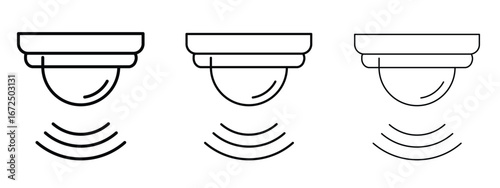 Motion sensor icon in outline stroke style symbol.