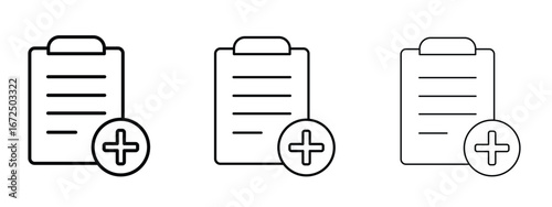 Medical insurance icon in outline stroke style symbol.