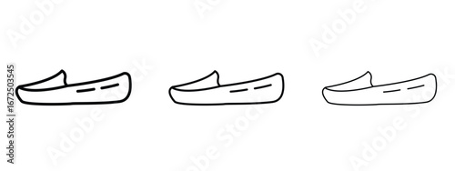 Loafer icon in outline stroke style symbol.