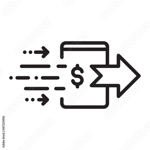 Financial Transaction Icon: Money Transfer, Payments, Digital Finance