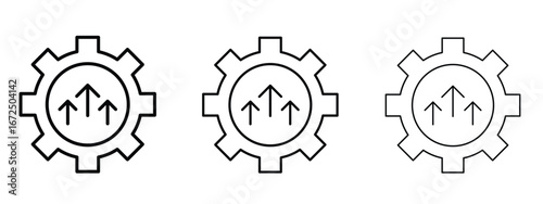 Improvement icon in outline stroke style symbol.