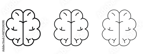 Human brain icon in outline stroke style symbol.