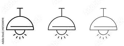 Hanging light icon in outline stroke style symbol.